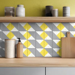 Moderne gelbgraue Terrazzo Fliese