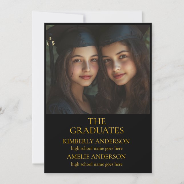 Moderne gemeinsame Einladungen der schwarzen Gradu (Vorderseite)