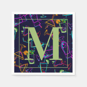 Moderne gemischte alkoholische Cocktails Happy Hou Serviette