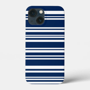 Moderne, gemischte Marine und weiße Streifen Case-Mate iPhone Hülle