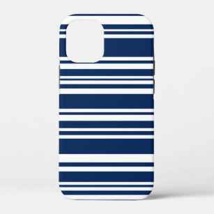 Moderne, gemischte Marine und weiße Streifen Case-Mate iPhone Hülle