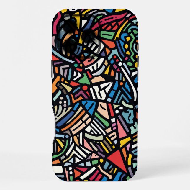 Moderne gemusterte Abstraktion iPhone Hülle (Rückseite)