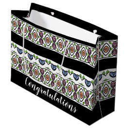 Moderne Gemusterte Glückwünsche Große Geschenktüte