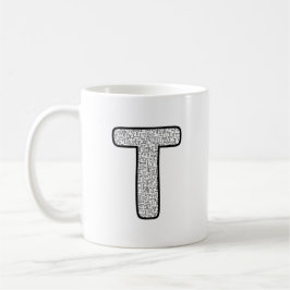 Moderne gemusterte Letter P Monogramm Keramik Tass Kaffeetasse
