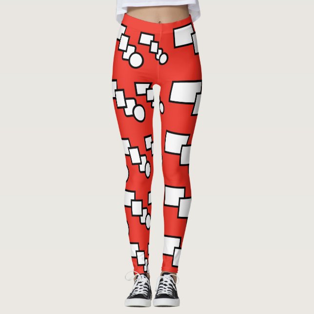 Moderne Gemusterte Printmedien Leggings (Vorderseite)