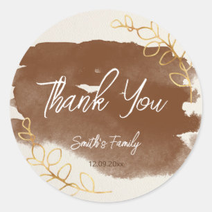 Moderne Genderoffenbarung   Minimalistische Geschl Runder Aufkleber