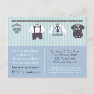 Moderne Gentleman Baby Boy Shower Einladungen