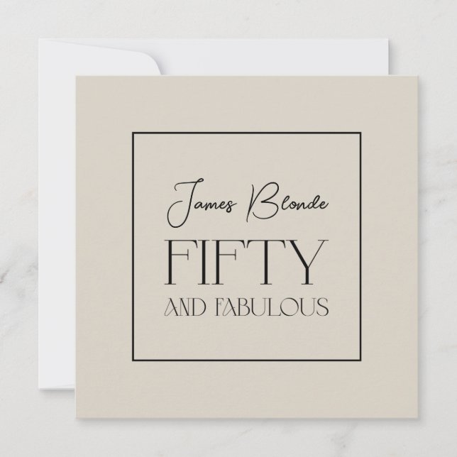 Moderne Gentlemen's Fifty & Fabulous Geburtstagspa Einladung (Vorderseite)