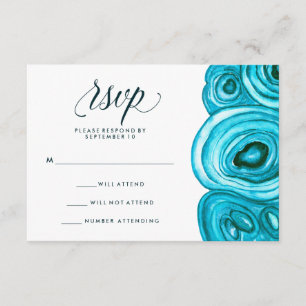 Moderne Geode Wedding   Blue UAWG RSVP Karte