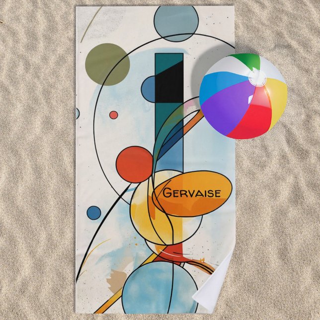 Moderne Geometrie Abstrakt mit rhythmischen Kreise Strandtuch (Personalized Abstract Design Beach Towel)