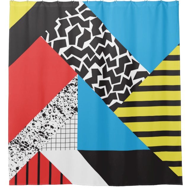 Moderne Geometrie: Abstrakter Nahtloser Stil Duschvorhang (Vorderseite)