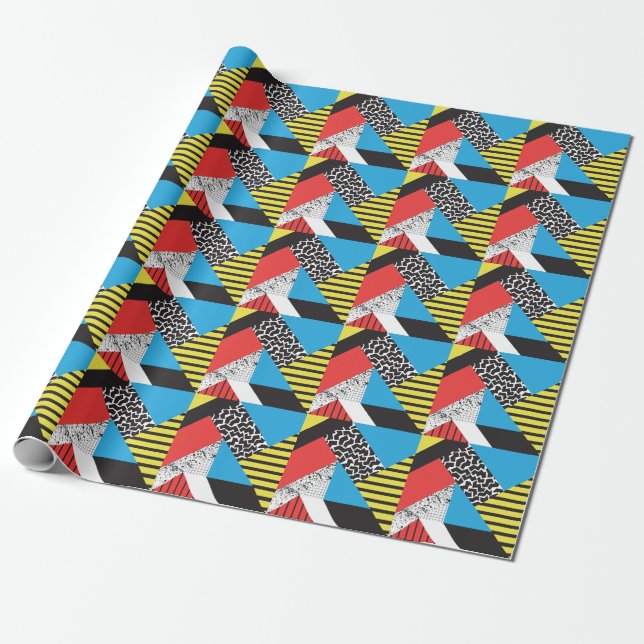 Moderne Geometrie: Abstrakter Nahtloser Stil Geschenkpapier (Ungerollt)