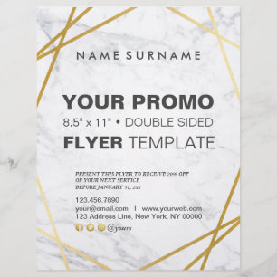 Moderne Geometrie aus Minimalistischem Gold-Marmor Flyer