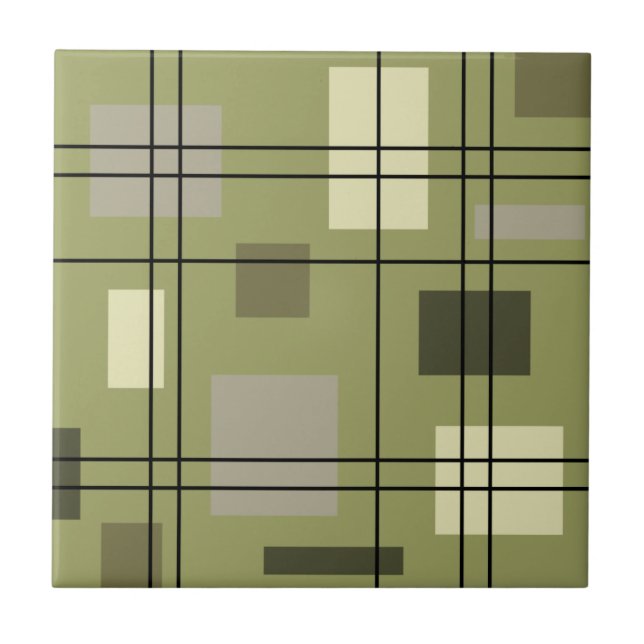 Moderne Geometrie des Mittelzentrums 18 Fliese (Vorderseite)