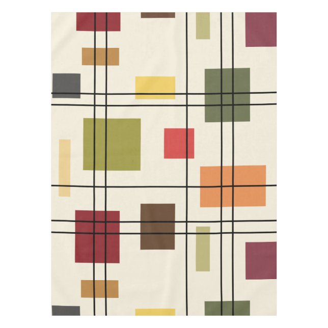 Moderne Geometrie des mittleren Jahrhunderts 1 Tischdecke (Vorderseite)