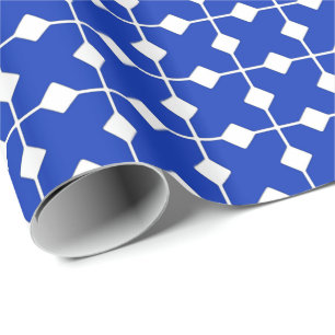 Moderne Geometrie, Diamanten - Kobaltblau Geschenkpapier