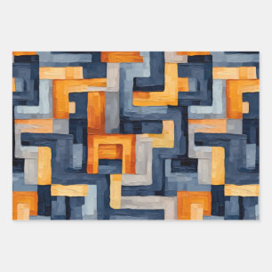 Moderne Geometrie: dynamisches Muster Geschenkpapier Set