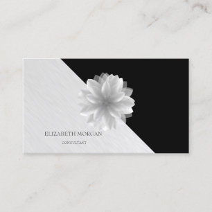 Moderne Geometrie, Elegante Weiße Lotus Visitenkarte