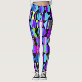 Moderne Geometrie in Lila und blau Leggings