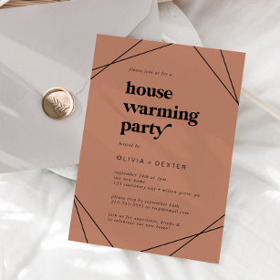 Moderne Geometrie   Kupfer-Party Einladung
