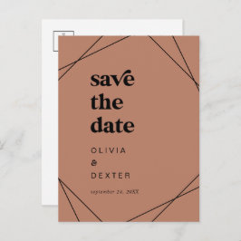 Moderne Geometrie | Kupfer Save the Date Einladungspostkarte
