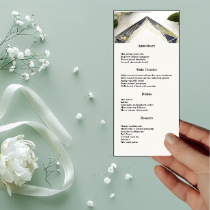 Moderne Geometrie mit Speisekarte für kleine Blume Menükarte