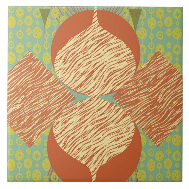 Moderne Geometrie Mitte des Jahrhunderts Fliese (Vorderseite)