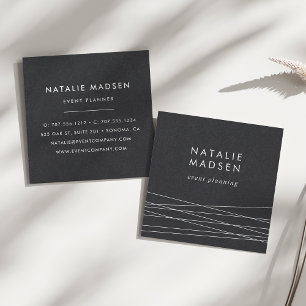 Moderne Geometrie   Schwarz Quadratische Visitenkarte