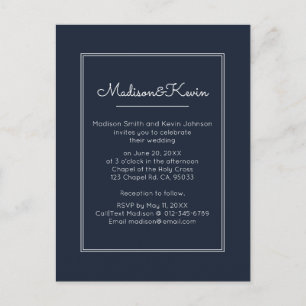 Moderne Geometrie Simple Blue Wedding Postkarte