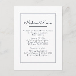 Moderne Geometrie | Simple Blue Wedding Postkarte