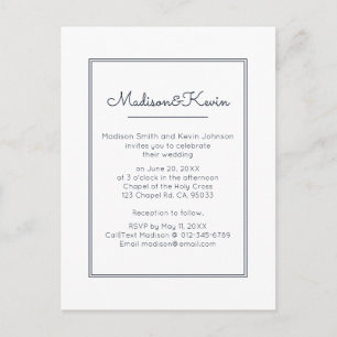 Moderne Geometrie   Simple Blue Wedding Postkarte
