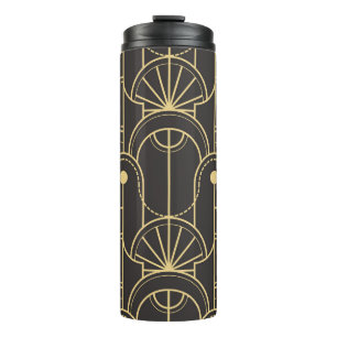 Moderne Geometrie: Vintage Goldlinien Thermosbecher