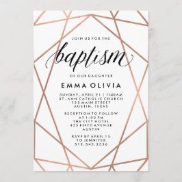 Moderne Geometrie zur weißen Taufe Einladung