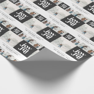 Moderne geometrisch fröhliche Typografie Foto Weih Geschenkpapier