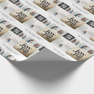 Moderne geometrisch fröhliche Typografie Gold Weih Geschenkpapier