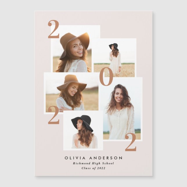 Moderne, geometrisch geometrische Terrakotta mit m Magnetkarte (Vorderseite)