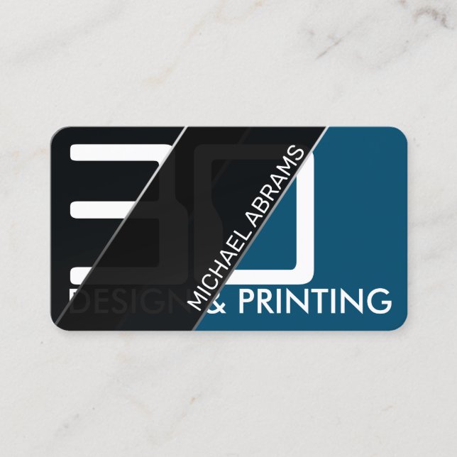 Moderne, geometrisch transparente blaue Visitenkar Visitenkarte (Vorderseite)