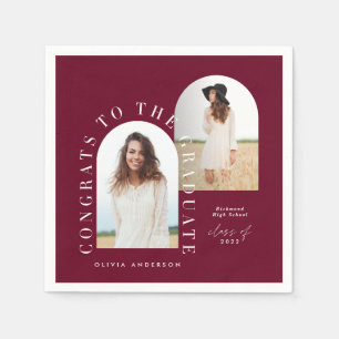 Moderne geometrische Abschluss mit mehreren Fotos Serviette