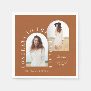 Moderne geometrische Abschluss mit mehreren Fotos Serviette