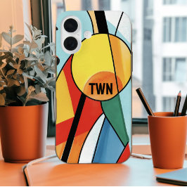 Moderne geometrische Abstrakt-Bright-Farben iPhone 16 Hülle