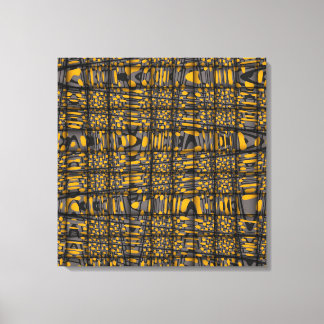 Moderne geometrische Abstrakt-graue Orange-Welle Leinwanddruck