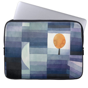 Moderne geometrische abstrakte blaue Orange Klee Laptopschutzhülle