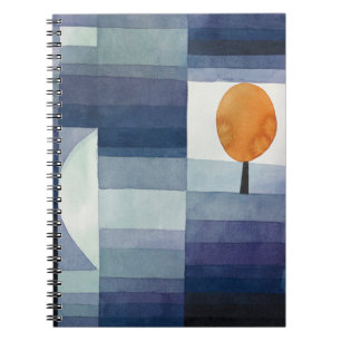 Moderne geometrische abstrakte blaue Orange Klee Notizblock