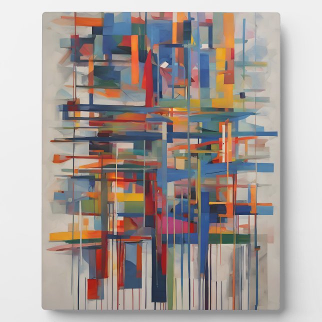 Moderne geometrische Abstrakte Kunst Fotoplatte (Vorderseite)