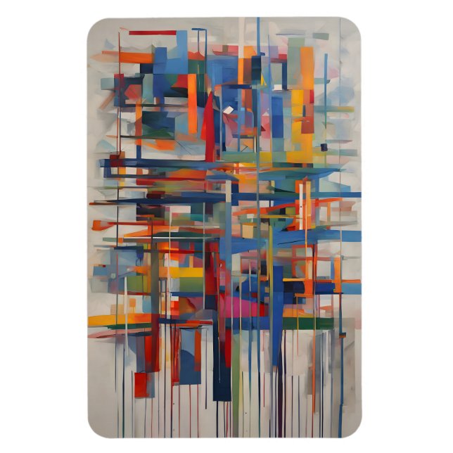 Moderne geometrische Abstrakte Kunst Magnet (Vertikal)