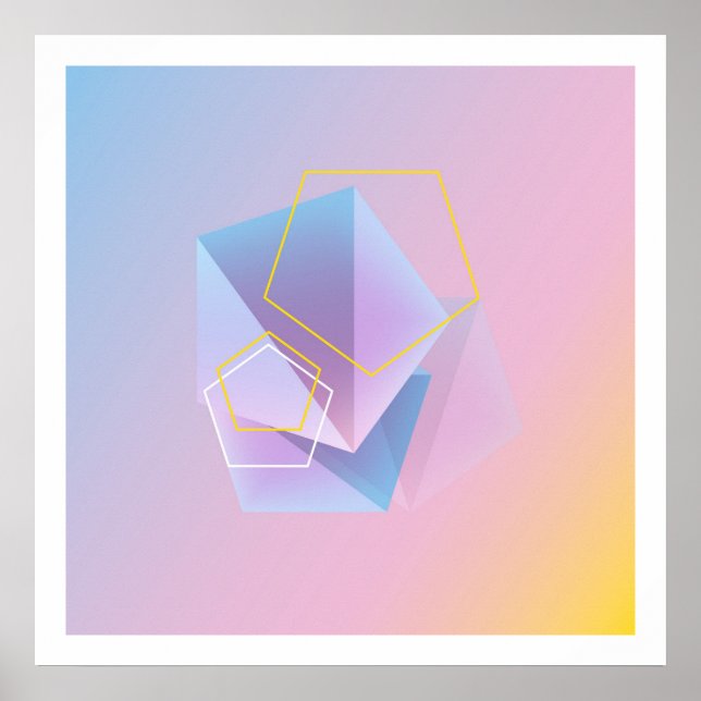 Moderne geometrische Abstrakte Kunst Poster (Vorne)