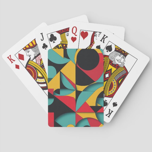 Moderne geometrische Abstrakte Kunst Spielkarten (Rückseite)