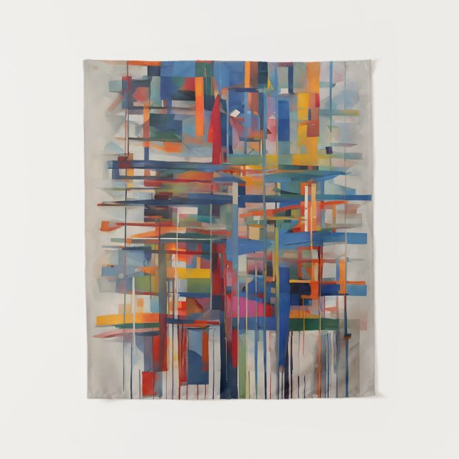 Moderne geometrische Abstrakte Kunst Wandteppich (Vorderseite)