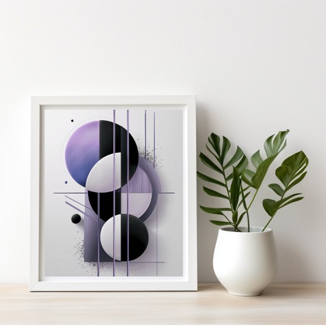 Moderne geometrische Abstrakte Lila Elegant Minima Poster (Von Creator hochgeladen)