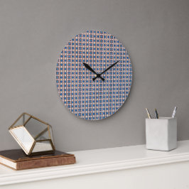 Moderne geometrische abstrakte Mosaikmuster 1298 Große Wanduhr